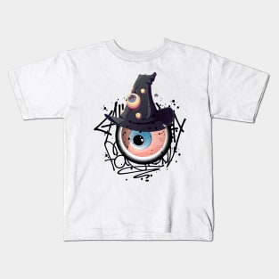 Monster Eye with Witch Hat Graffiti Kids T-Shirt